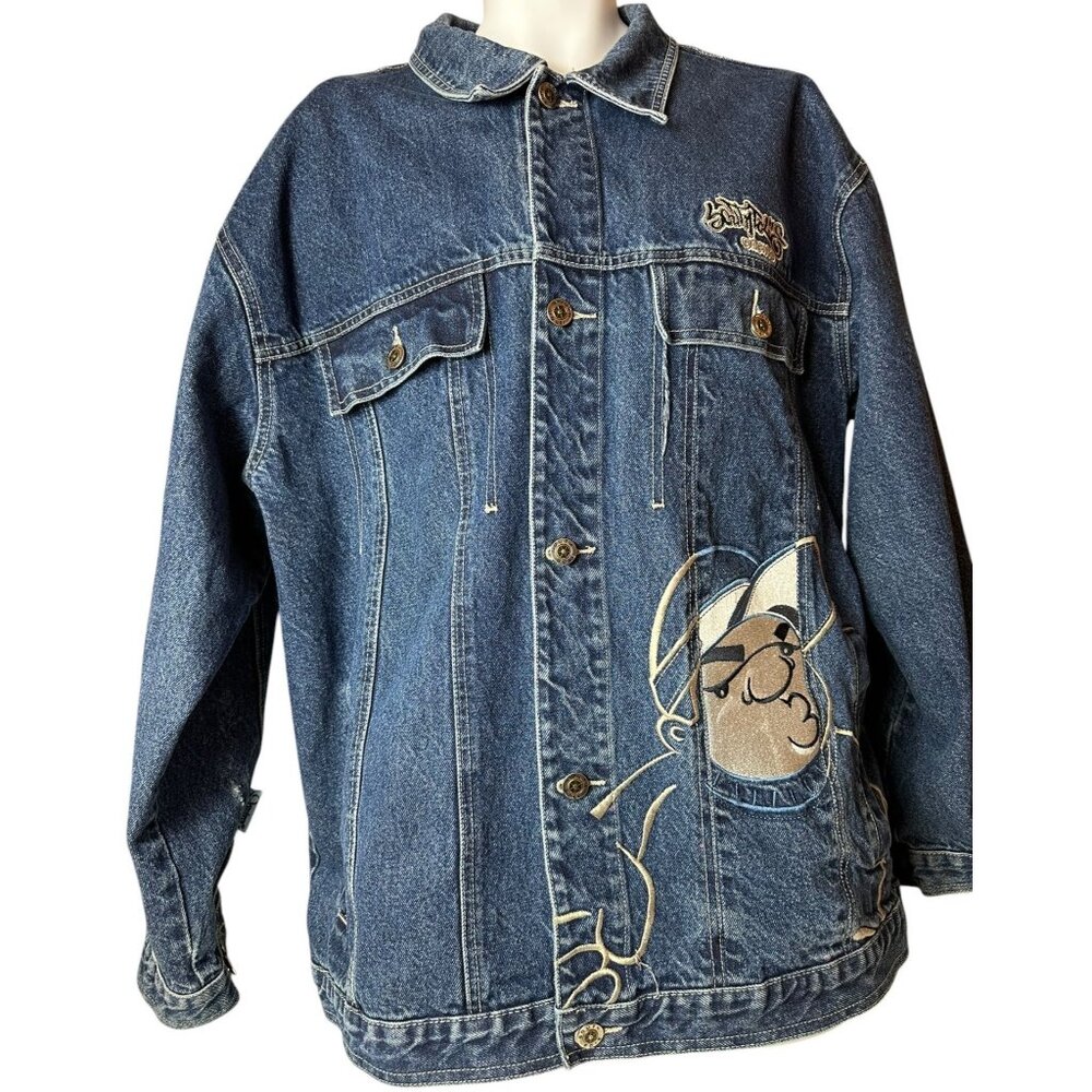 Southpole Mens Jean XL Y2K Jacket Vintage Skater Trucker Denim